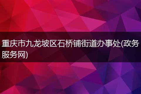 重庆市九龙坡区石桥铺街道办事处(政务服务网)