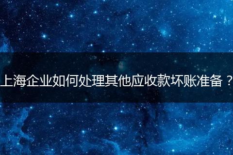 上海企业如何处理其他应收款坏账准备？
