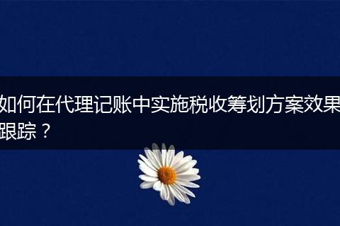 如何在代理记账中实施税收筹划方案效果跟踪？