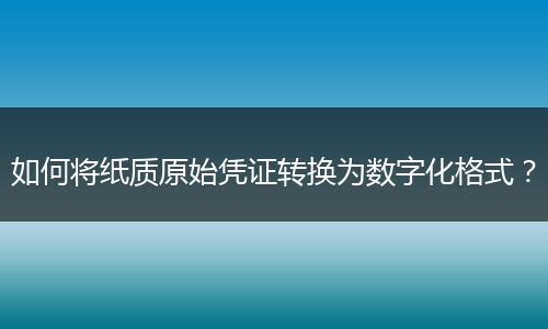 如何将纸质原始凭证转换为数字化格式？