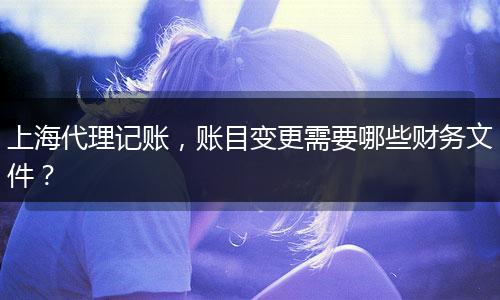 上海代理记账，账目变更需要哪些财务文件？