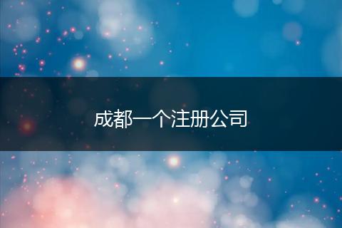 成都一个注册公司