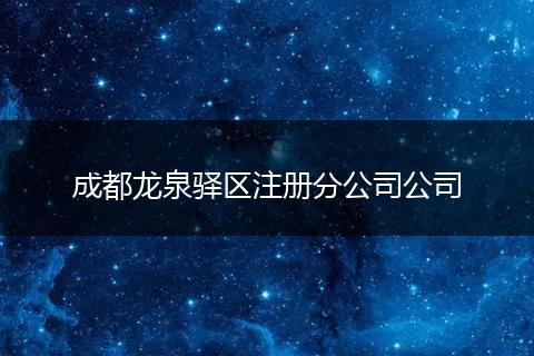 成都龙泉驿区注册分公司公司