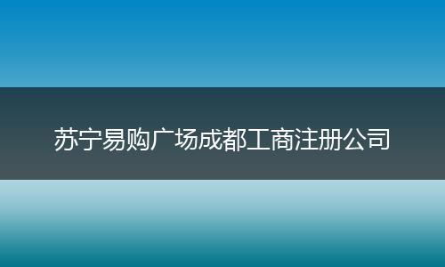苏宁易购广场成都工商注册公司