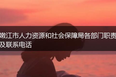 嫩江市人力资源和社会保障局各部门职责及联系电话