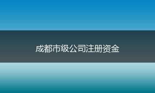 成都市级公司注册资金