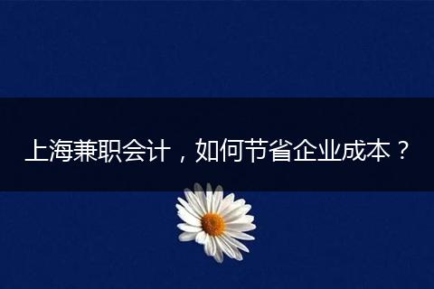 上海兼职会计，如何节省企业成本？