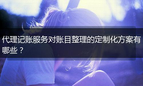 代理记账服务对账目整理的定制化方案有哪些？