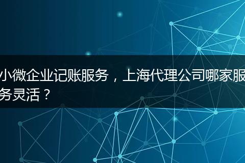 小微企业记账服务，上海代理公司哪家服务灵活？