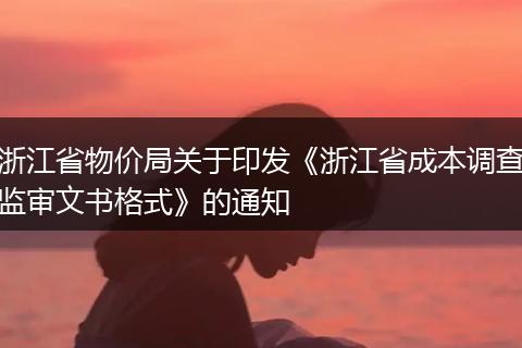 浙江省物价局关于印发《浙江省成本调查监审文书格式》的通知