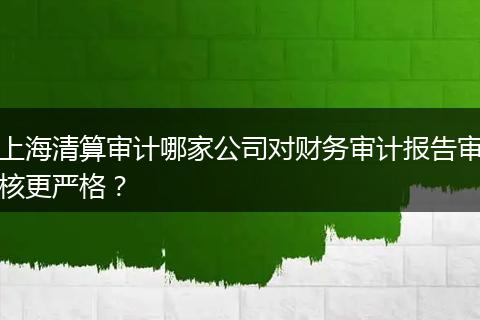 上海清算审计哪家公司对财务审计报告审核更严格？