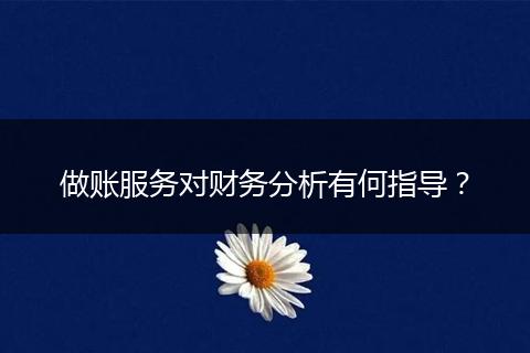 做账服务对财务分析有何指导？