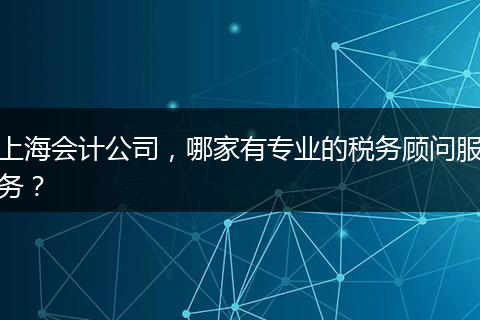上海会计公司，哪家有专业的税务顾问服务？