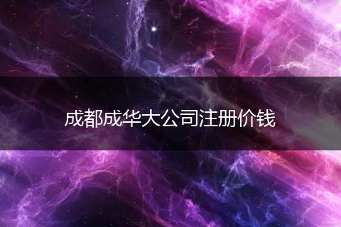 成都成华大公司注册价钱