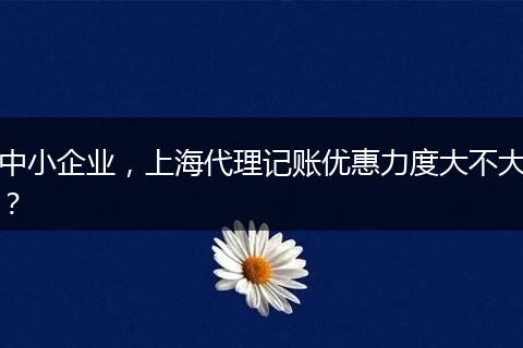 中小企业，上海代理记账优惠力度大不大？