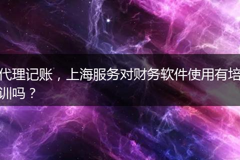 代理记账，上海服务对财务软件使用有培训吗？