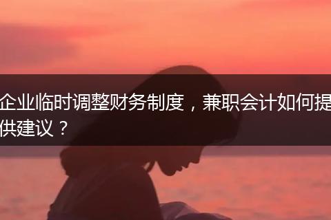 企业临时调整财务制度，兼职会计如何提供建议？