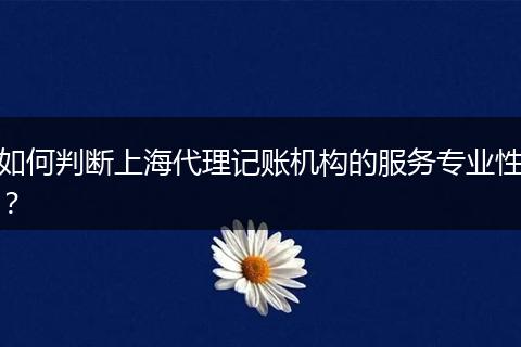 如何判断上海代理记账机构的服务专业性？