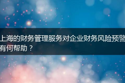上海的财务管理服务对企业财务风险预警有何帮助？