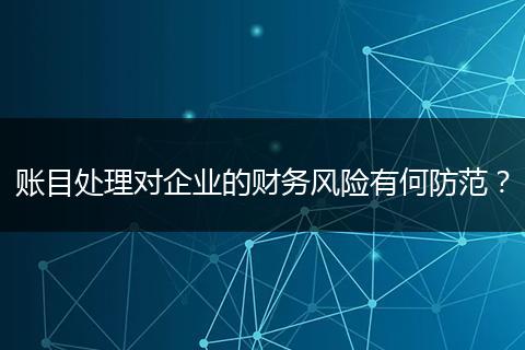 账目处理对企业的财务风险有何防范？