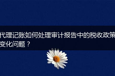 代理记账如何处理审计报告中的税收政策变化问题？