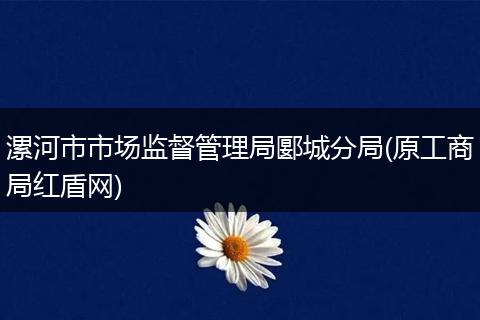 漯河市市场监督管理局郾城分局(原工商局红盾网)