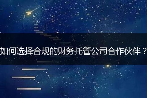 如何选择合规的财务托管公司合作伙伴？