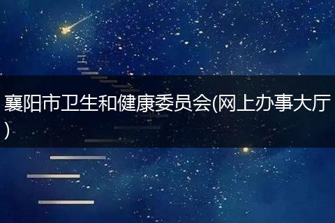 襄阳市卫生和健康委员会(网上办事大厅)