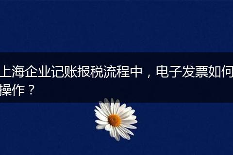 上海企业记账报税流程中，电子发票如何操作？