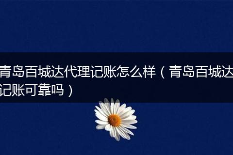 青岛百城达代理记账怎么样(青岛百城达记账可靠吗)