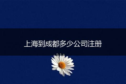 上海到成都多少公司注册