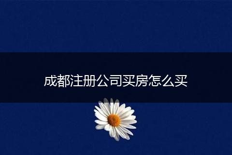 成都注册公司买房怎么买