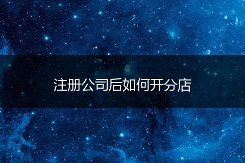 注册公司后如何开分店