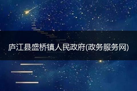 庐江县盛桥镇人民政府(政务服务网)