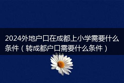 2024外地户口在成都上小学需要什么条件（转成都户口需要什么条件）