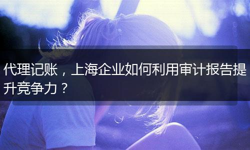 代理记账，上海企业如何利用审计报告提升竞争力？