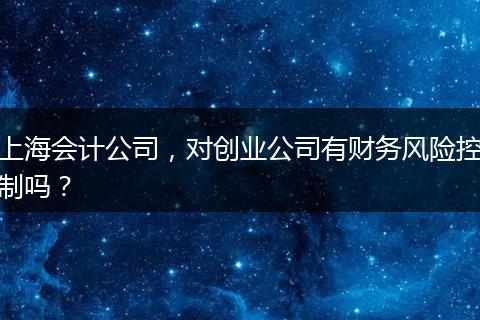上海会计公司，对创业公司有财务风险控制吗？