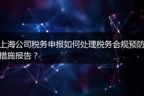 上海公司税务申报如何处理税务合规预防措施报告？