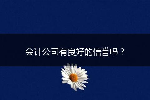 会计公司有良好的信誉吗？