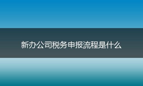 新办公司税务申报流程是什么