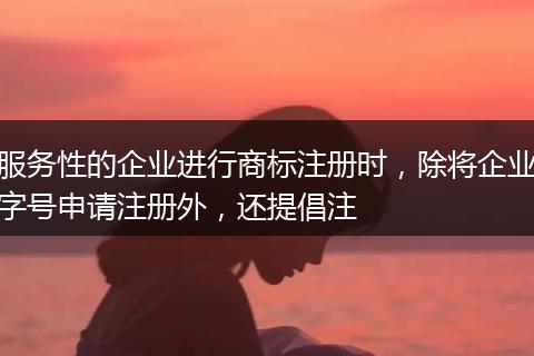 服务性的企业进行商标注册时，除将企业字号申请注册外，还提倡注