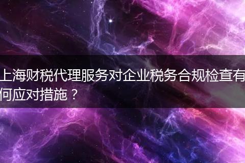 上海财税代理服务对企业税务合规检查有何应对措施？