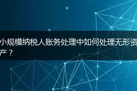 小规模纳税人账务处理中如何处理无形资产？