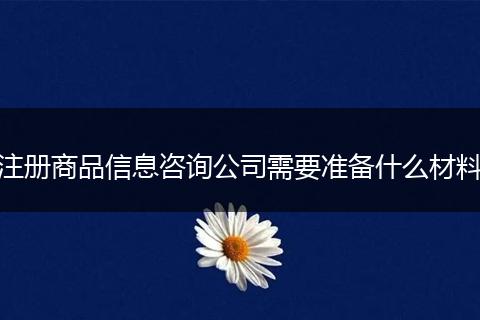 注册商品信息咨询公司需要准备什么材料
