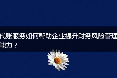 代账服务如何帮助企业提升财务风险管理能力？