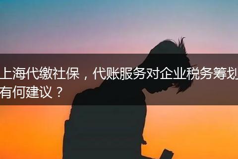 上海代缴社保，代账服务对企业税务筹划有何建议？