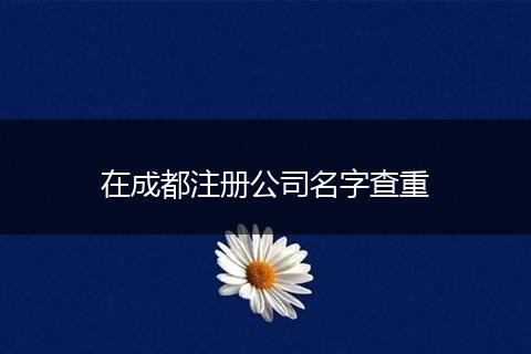 在成都注册公司名字查重