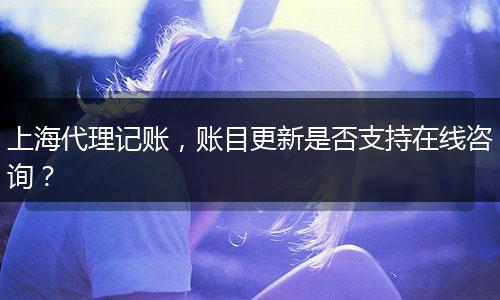 上海代理记账,账目更新是否支持在线咨询?