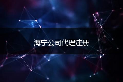 海宁公司代理注册