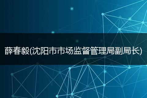 薛春毅(沈阳市市场监督管理局副局长)